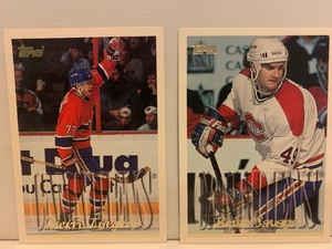 lot 290 image: TOPPS MONTREAL CANADIENS HOCKEY CARD LOT  PIERRE TURGEON & BRIAN SAVAGE  2 CARDS