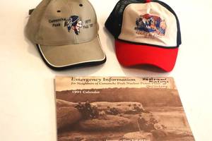 lot 72 image: 1991 Granbury Calendar and Ballcaps. (LR)