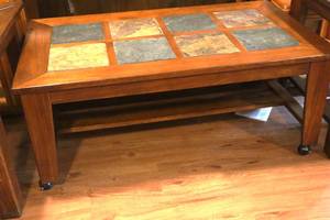 lot 94 image: Wood Coffee Table - solid clean condition - 20T x 48L x 20D - matches lot 95. (LR)