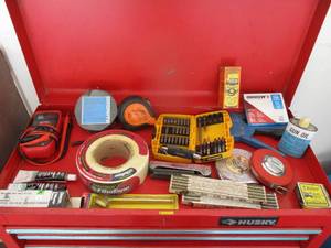 lot 169 image: Misc Tools - drill bits, measuring tapes etc. (GAR)