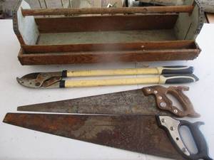lot 191 image: Hand Saws, Trimmers and Box (GAR)