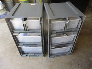 lot 249 image: Two Storage Drawer Totes  25T x 15W x 15D (GAR)