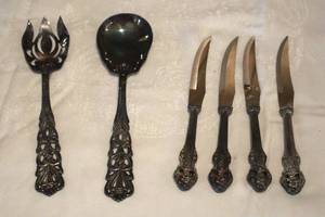 lot 136 image: Vintage Silver Plated and Stainless Silverware. (LR)
