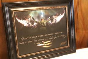lot 143 image: Greater Love Hath No Man Framed - 23x19 - (LR)