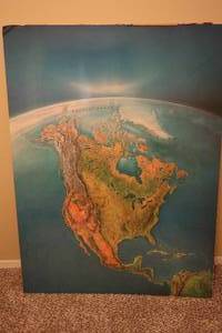lot 310 image: Poster cardboard Map (up) 55T x 41W