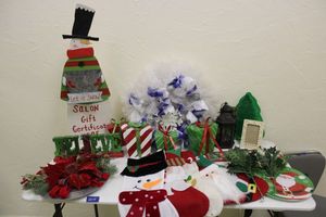 lot 15 image: Christmas decorations and stockings