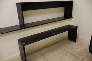 lot 154 image: 2 black shelves (can sit on desktop)