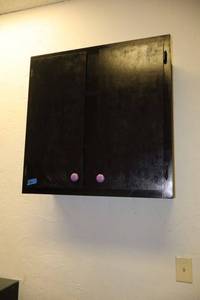 lot 186 image: Black wall storage cabinet