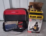 Blackjack 12 Ton Hydraulic Bottle Jack and Jumper Cables In Case
