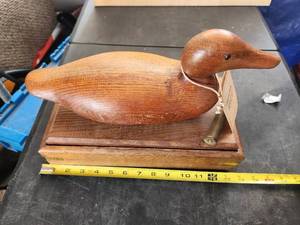lot 52 image: Authentic Decoy replica is carved and hand finished in the style of the famous Mason Co. Detroit grade decoys