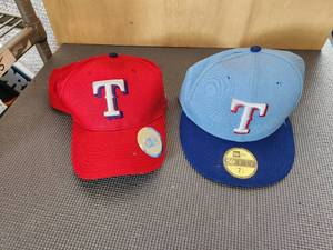 lot 157 image: Selection of Texas Rangers baseball hats
