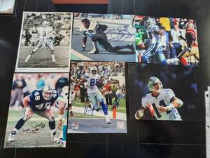lot 103 image: Selection of 6 Dallas Cowboy autographed 8x10 photos - at least 1 has a C.O.A