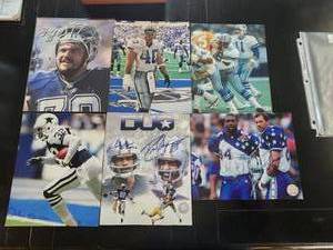 lot 93 image: Selection of 6 Dallas Cowboy autographed 8x10 photos - at least 1 has a C.O.A