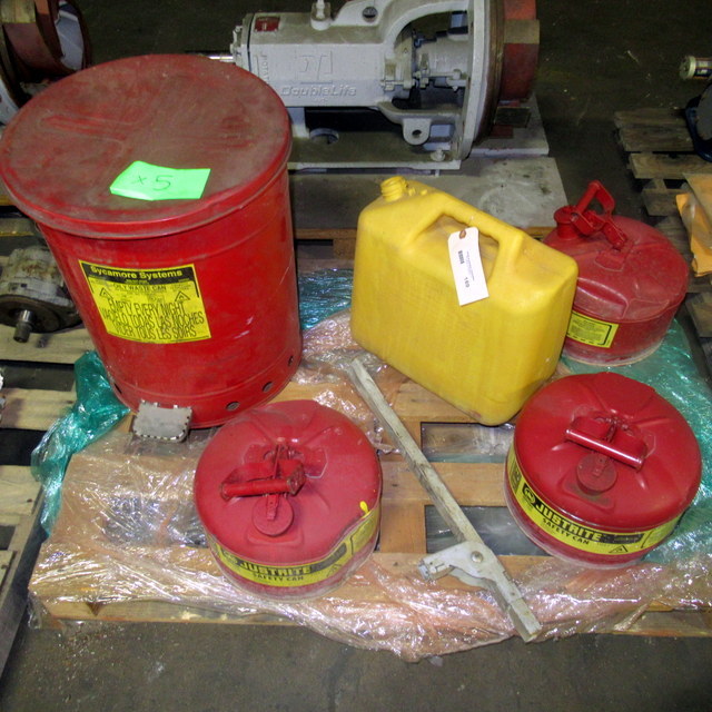 lot 169 image: Sycamore Systems Oil Waste Can Justrite Safety Cans
