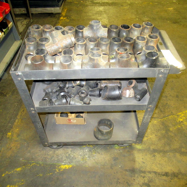 lot 201 image: Assorted Cast Iron Fittings With Cart