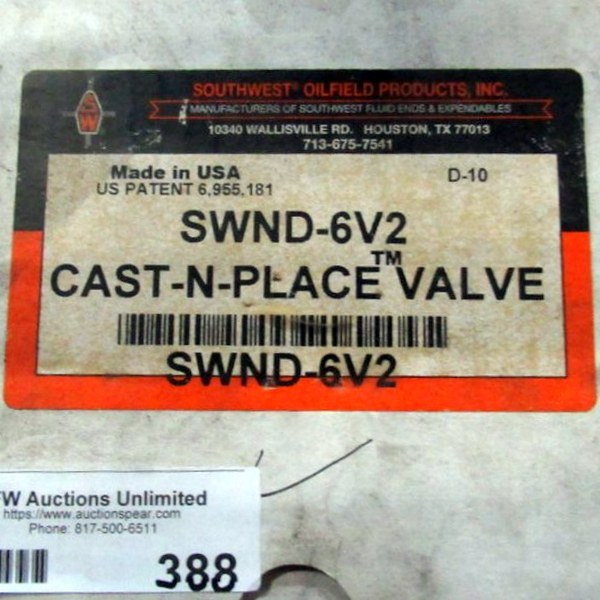 lot 388 image: Cast In Place Valve SWND-6V2