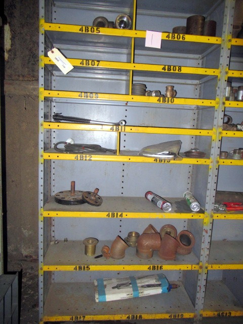 lot 730 image: All Galvanized Parts And Contents On Shelves