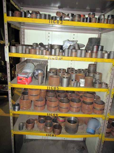 lot 732 image: All Galvanized Parts And Contents On Shelves
