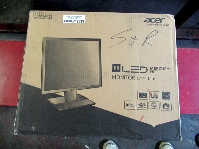 lot 1139 image: Acer V176LB 17 LCD Monitor w 1280 X 1024 Resolution