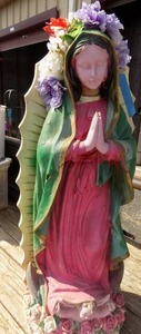 lot 101 image: Virgen de Guadeloupe  3 foot tall slight damage.