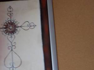 lot 115 image: Framed art and corkboard