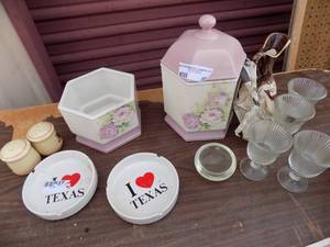 lot 50 image: Canister, sp ashtrays
