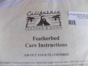 lot 5 image: NIP California feather and down featherbed