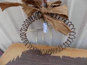lot 90 image: Wire wreath with deer horns