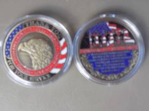 lot 156 image: 2 veterans challenge coins