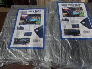 lot 210 image: Poly tarp 6x8 feet x 2 NIP