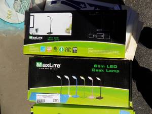 lot 201 image: Maxlite slim desk lamp x 2