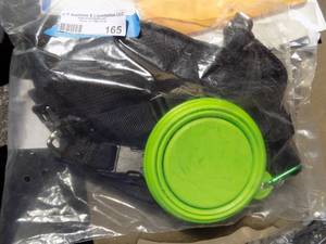 lot 165 image: Dog fanny pack bowl and leash