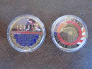lot 199 image: Veteran challenge coins x 2