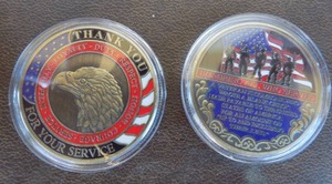 lot 208 image: Veteran challenge coins x 2