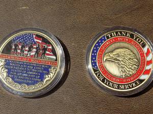 lot 206 image: Veteran challenge coins x 2