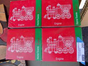 lot 205 image: Christmas train ornaments x 4