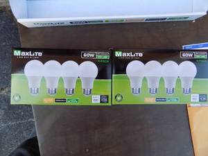 lot 212 image: MAXLIGHT 60 watt 8 watt 4 per pack 2 packs