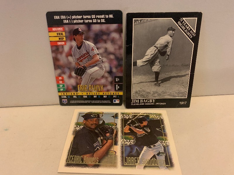 lot 127 image: CARD BASEBALL LOT  ERIC PLUNK, JIM BAGBY 75 YEARS AGO HIGHLIGHTS & 1997 TOPPS ROOKIE DUO
