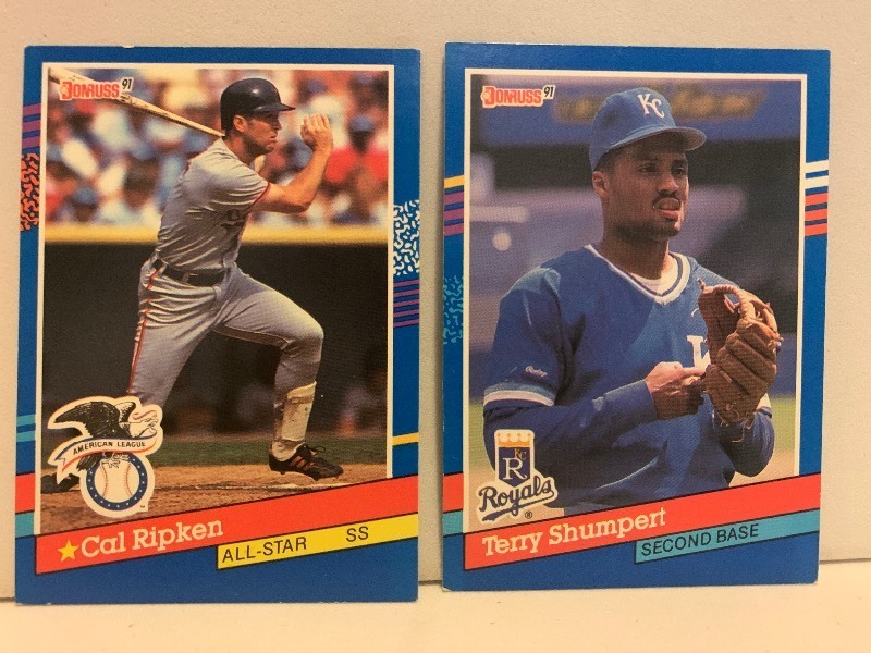 lot 145 image: 1991 DONRUSS BASEBALL CARD LOT  CAL RIPKEN JR. ALL-STAR & TERRY SHUMPERT  2 CARDS