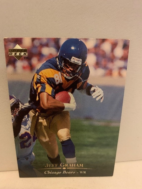 lot 223 image: 1995 UPPER DECK JEFF GRAHAM #37  CHICAGO BEARS WR