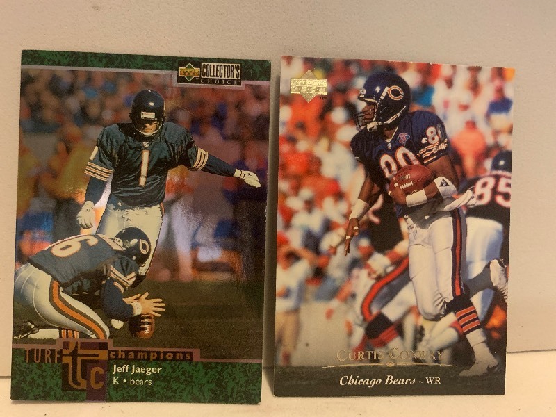 lot 134 image: 3-Card NFL Football Lot  Eddie Kennison, Jeff Jaeger & Curtis Conway  Rams & Bears  Upper Deck