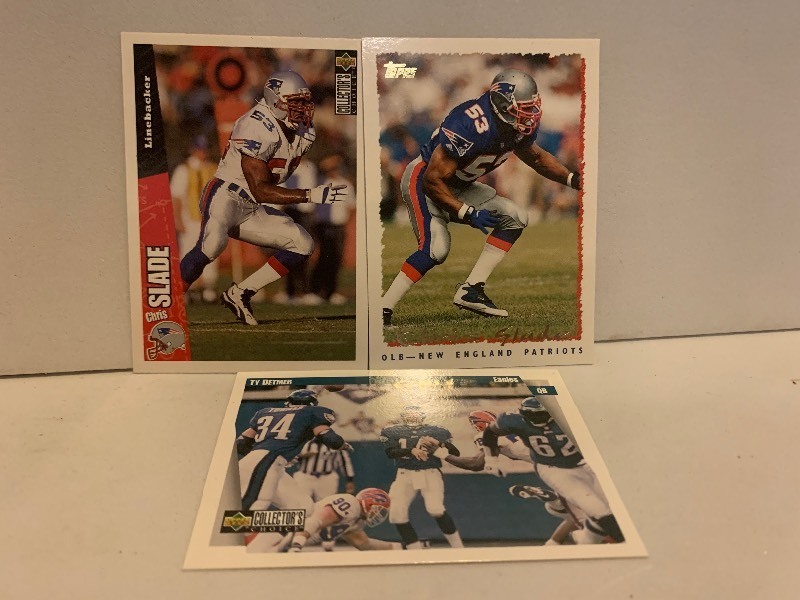 lot 222 image: LOT OF 3 NFL FOOTBALL CARDS  CHRIS SLADE, WILLIE MCGINEST & TY DETMER