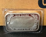 American Flag Silver Bar – One Ounce .999 Fine Silver – In Protective Holder