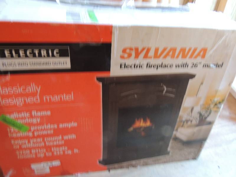 lot 95 image: Electric Fireplace NIB 36  Sylvania with mantel