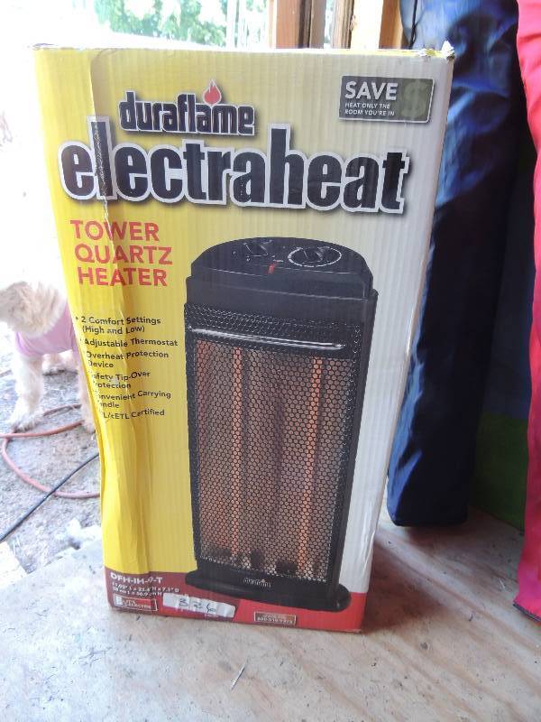 lot 98 image: Dura flame electric heater- tower quartz NIB