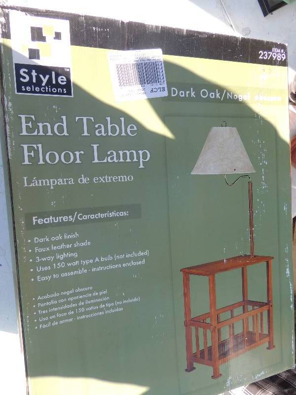 lot 112 image: End table floor lamp NIB