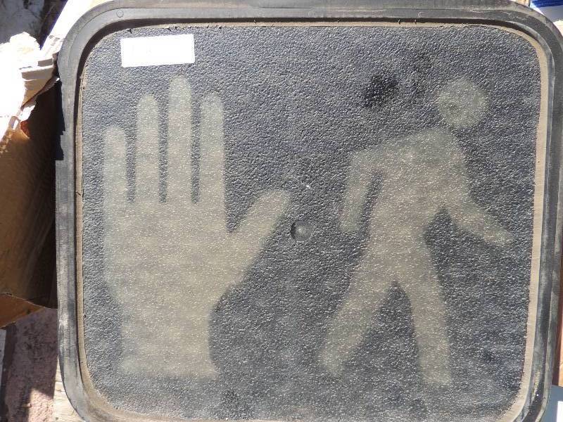 lot 114 image: LED Pedestrian hand signs ( walk don�t walk etc) x 3 in boxes