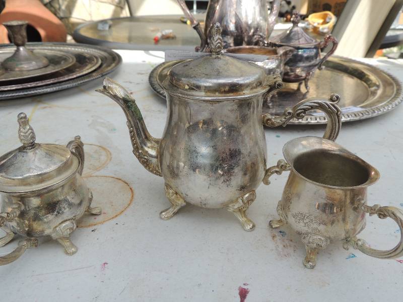 lot 161 image: silver childrens tea service