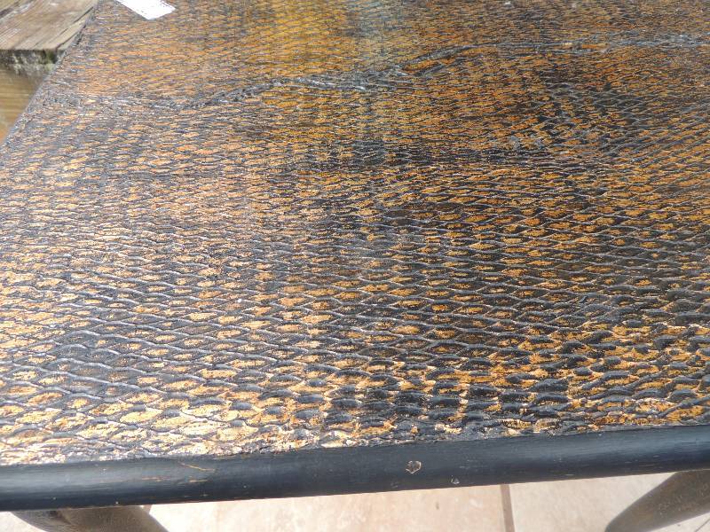 lot 172 image: Faux snakeskin top end table