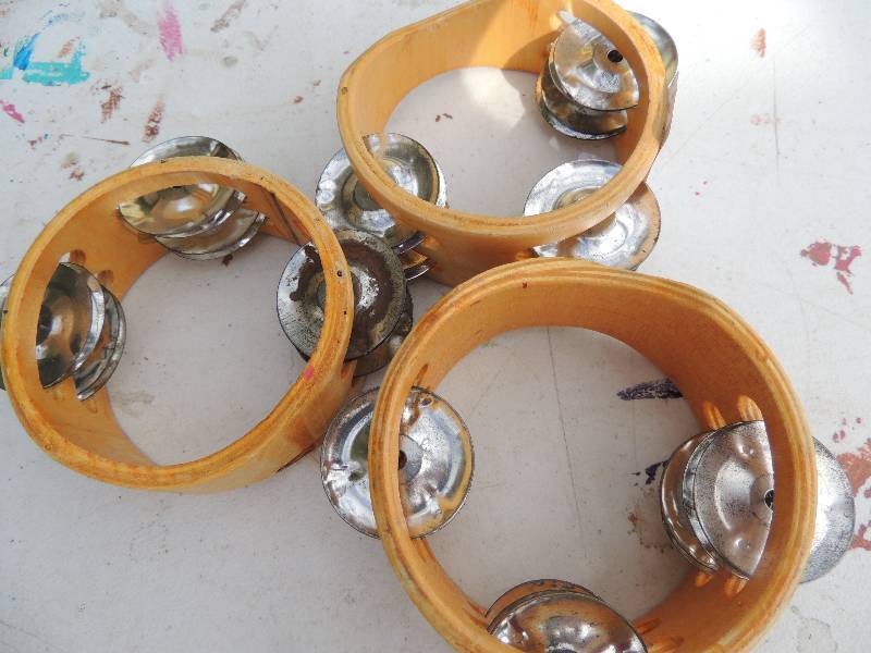 lot 176 image: 3 hand held tambourines
